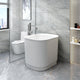 Magnus 145840 39" Akio Solid Surface Stone Resin Japanese Oval Soaking Bathtub with Integral Seat
