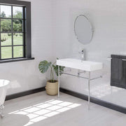39" Beckley Vitreous China Console Bathroom Sink with Steel Stand