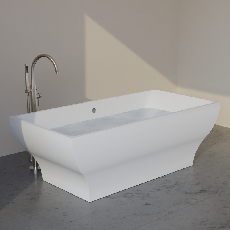 Trone R6632 Roshelle 66" x 32" Freestanding Acrylic Soaking Bathtub - White - view 4