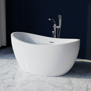 Trone C5932 Cloe 59" x 32" Freestanding Acrylic Soaking Bathtub - White