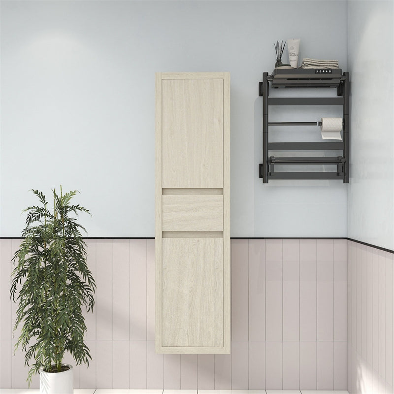 Louis 16'' Floating Linen Cabinet - Light Wood