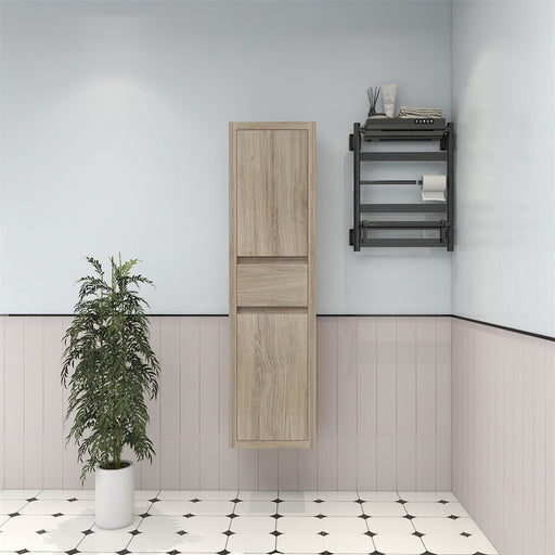 Louis 16'' Floating Linen Cabinet - White Oak