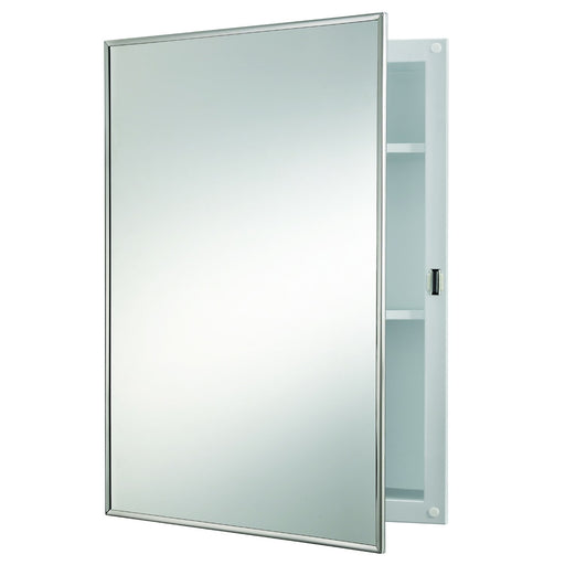 Jensen 16" x 22" Recessed Mount Medicine Cabinet - Plastic Body, Stainless Steel Framed Door, 2 Adjustable Shelves