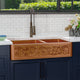 42" Ashland Copper Vine Design 60/40 Offset Double-Bowl Farmhouse Sink