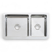 42" Talbert 60/40 Double-Bowl Stainless Steel Farmhouse Sink - Polished Hammered Steel
