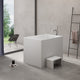 Magnus 145841 43" Haru Solid Surface Stone Resin Japanese Rectangular Soaking Bathtub with Integral Seat
