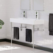 47" Hico Vitreous China Console Bathroom Sink with Steel Stand