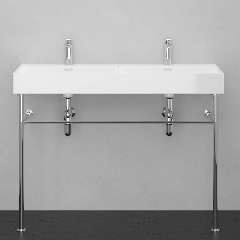47" Hico Vitreous China Console Bathroom Sink with Steel Stand