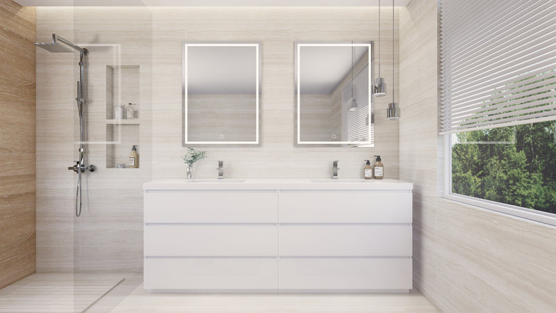 Moreno Bath FSANG84D Angeles 84" Freestanding Bathroom Vanity Set with Double Reinforced Acrylic Sinks - view 11