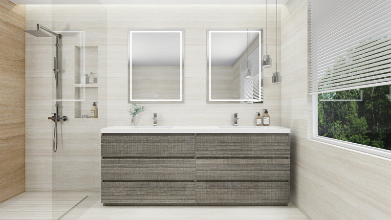 Moreno Bath FSANG84D Angeles 84" Freestanding Bathroom Vanity Set with Double Reinforced Acrylic Sinks - view 12