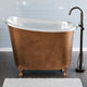 Magnus 139045 48" Alsta Copper Slipper Clawfoot Soaking Tub - Nickel Interior