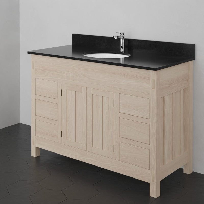 Magnus 138867 48" Mission 6 Drawer Unfinished Red Oak Vanity for Undermount Sink - Double Door - 34" Height