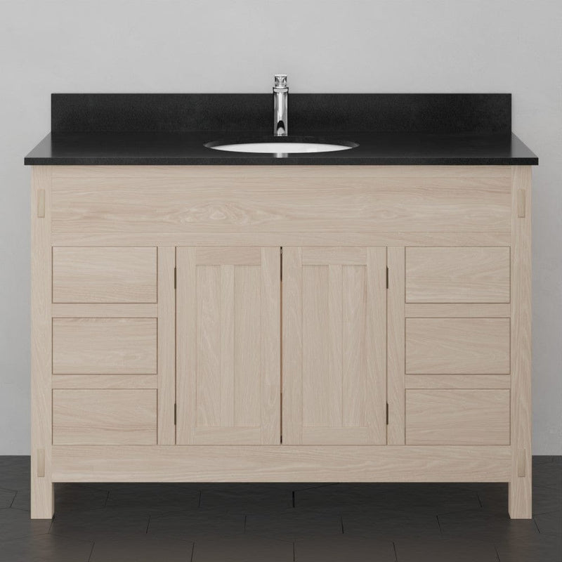 Magnus 138867 48" Mission 6 Drawer Unfinished Red Oak Vanity for Undermount Sink - Double Door - 34" Height