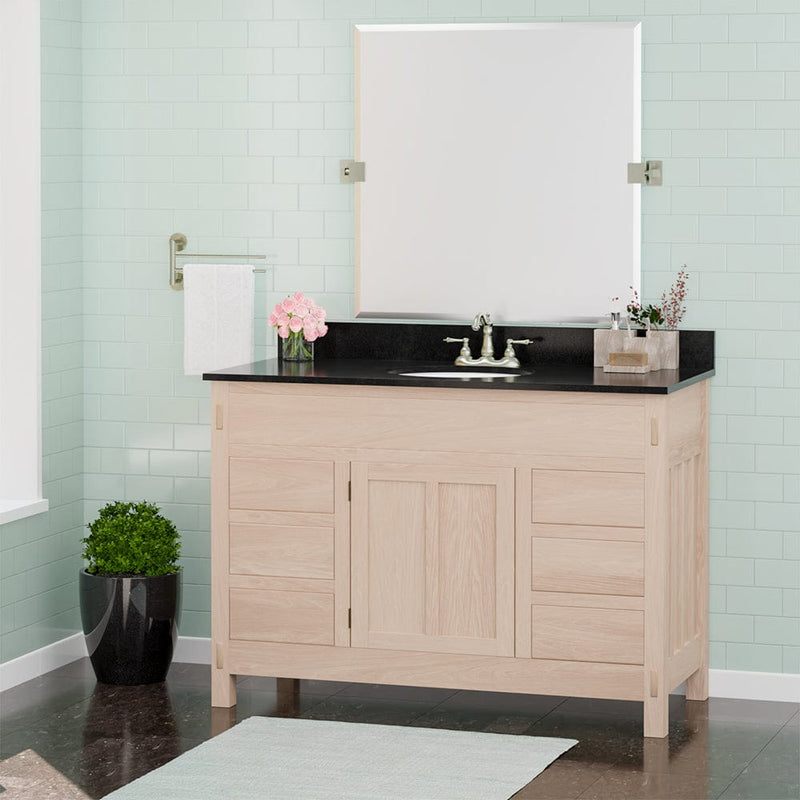 Magnus 138883 48" Mission 6 Drawer Unfinished Red Oak Vanity for Undermount Sink - Single Door - 34" Height