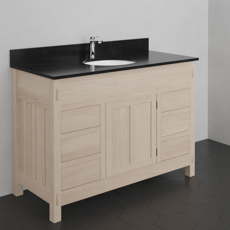 Magnus 138883 48" Mission 6 Drawer Unfinished Red Oak Vanity for Undermount Sink - Single Door - 34" Height