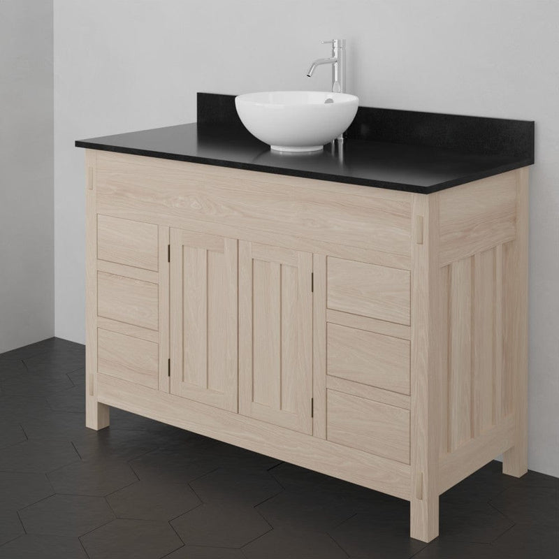 Magnus 138871 48" Mission 6 Drawer Unfinished Red Oak Vanity for Vessel Sink - Double Door - 34" Height