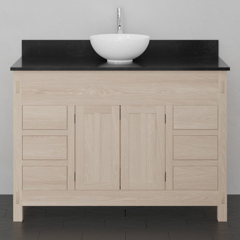 Magnus 138871 48" Mission 6 Drawer Unfinished Red Oak Vanity for Vessel Sink - Double Door - 34" Height