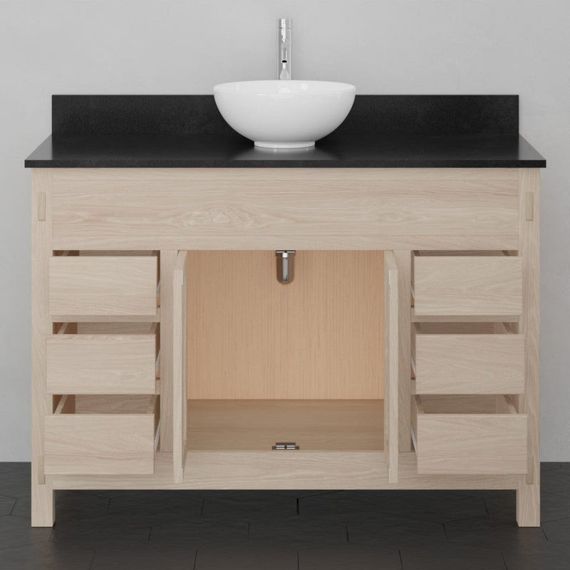 Magnus 138871 48" Mission 6 Drawer Unfinished Red Oak Vanity for Vessel Sink - Double Door - 34" Height