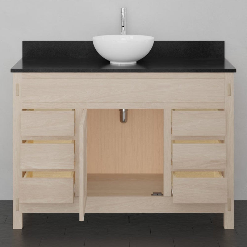 Magnus 138887 48" Mission 6 Drawer Unfinished Red Oak Vanity for Vessel Sink - Single Door - 34" Height
