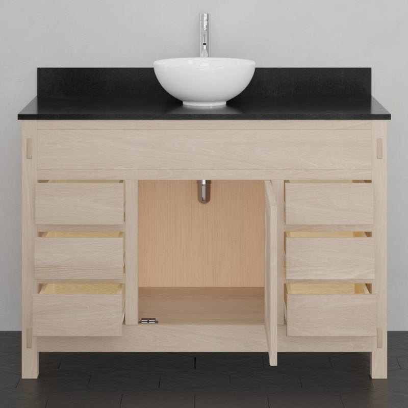 Magnus 138887 48" Mission 6 Drawer Unfinished Red Oak Vanity for Vessel Sink - Single Door - 34" Height