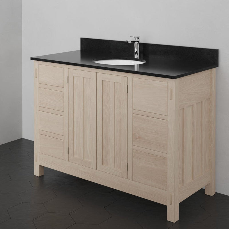 Magnus 138859 48" Mission 7 Drawer Unfinished Red Oak Vanity for Undermount Sink - 34" Height