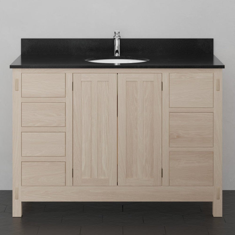 Magnus 138859 48" Mission 7 Drawer Unfinished Red Oak Vanity for Undermount Sink - 34" Height