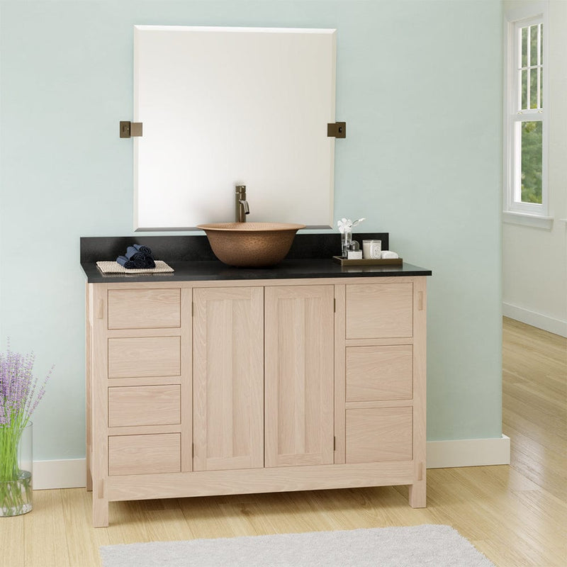 Magnus 138863 48" Mission 7 Drawer Unfinished Red Oak Vanity for Vessel Sink - 34" Height