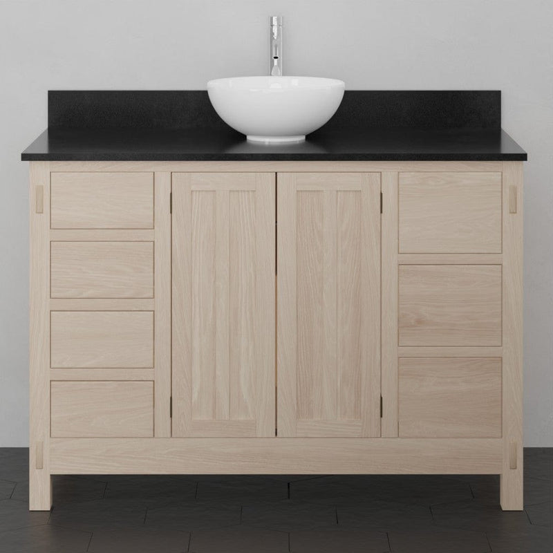 Magnus 138863 48" Mission 7 Drawer Unfinished Red Oak Vanity for Vessel Sink - 34" Height