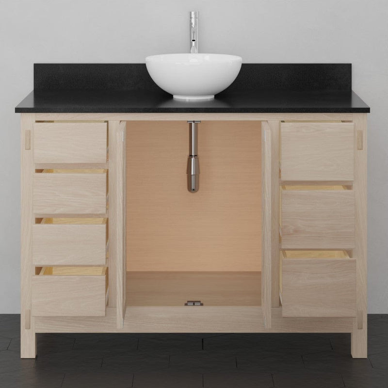 Magnus 138863 48" Mission 7 Drawer Unfinished Red Oak Vanity for Vessel Sink - 34" Height