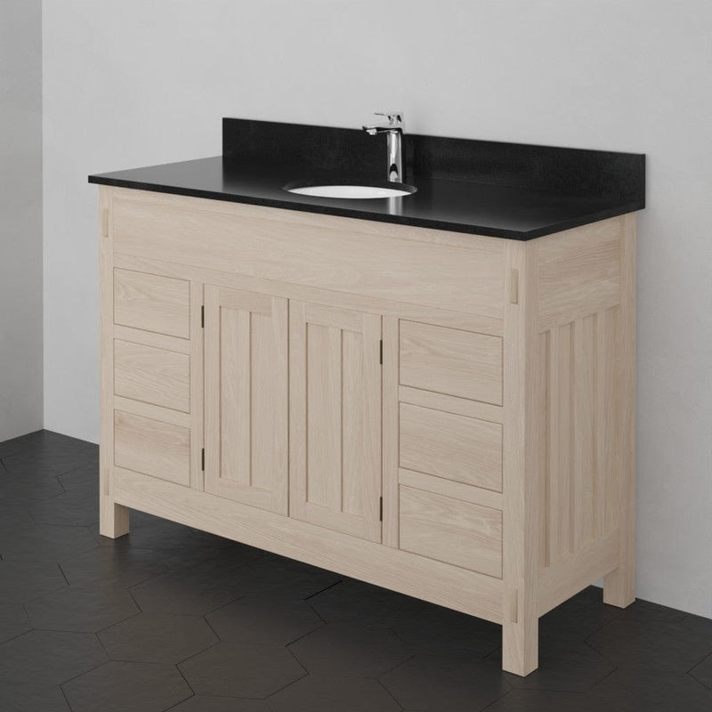 Magnus 138875 48" Narrow Mission 6 Drawer Unfinished Red Oak Vanity for Undermount Sink - 34" Height
