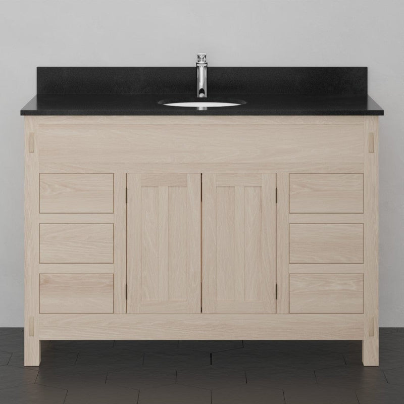 Magnus 138875 48" Narrow Mission 6 Drawer Unfinished Red Oak Vanity for Undermount Sink - 34" Height