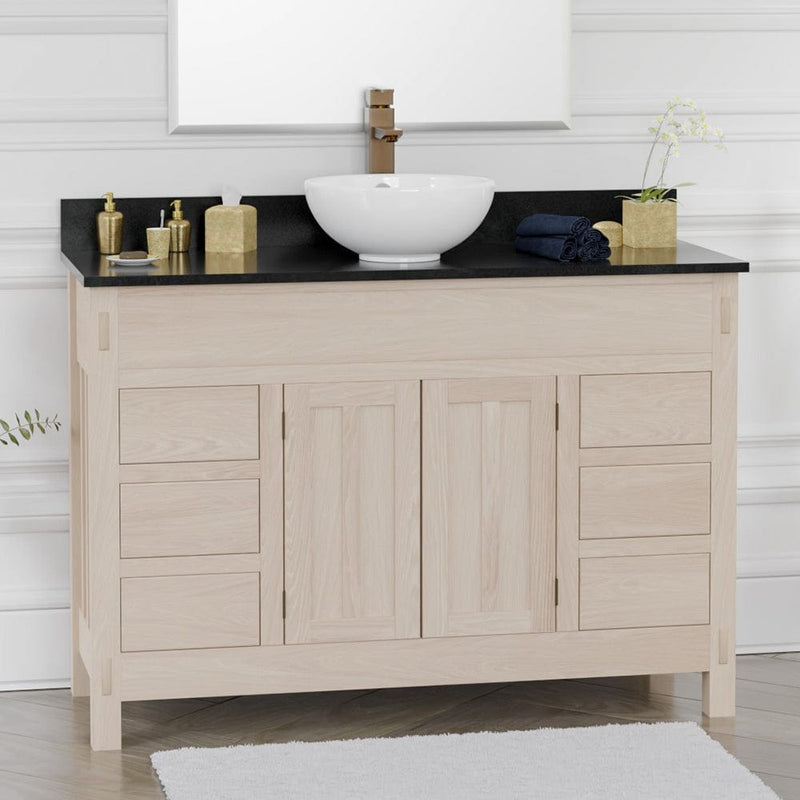 Magnus 138879 48" Narrow Mission 6 Drawer Unfinished Red Oak Vanity for Vessel Sink - 34" Height