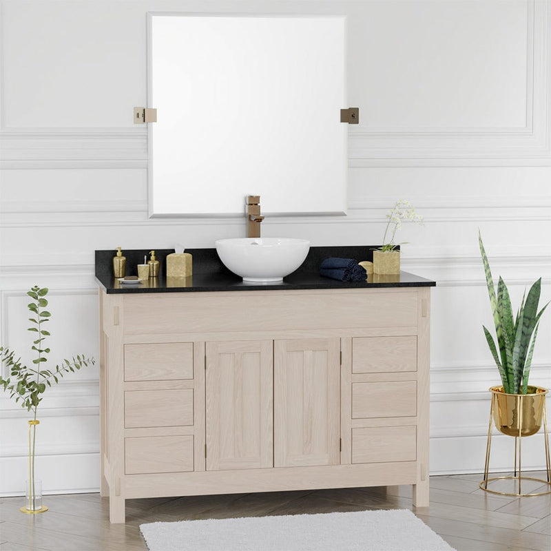 Magnus 138879 48" Narrow Mission 6 Drawer Unfinished Red Oak Vanity for Vessel Sink - 34" Height