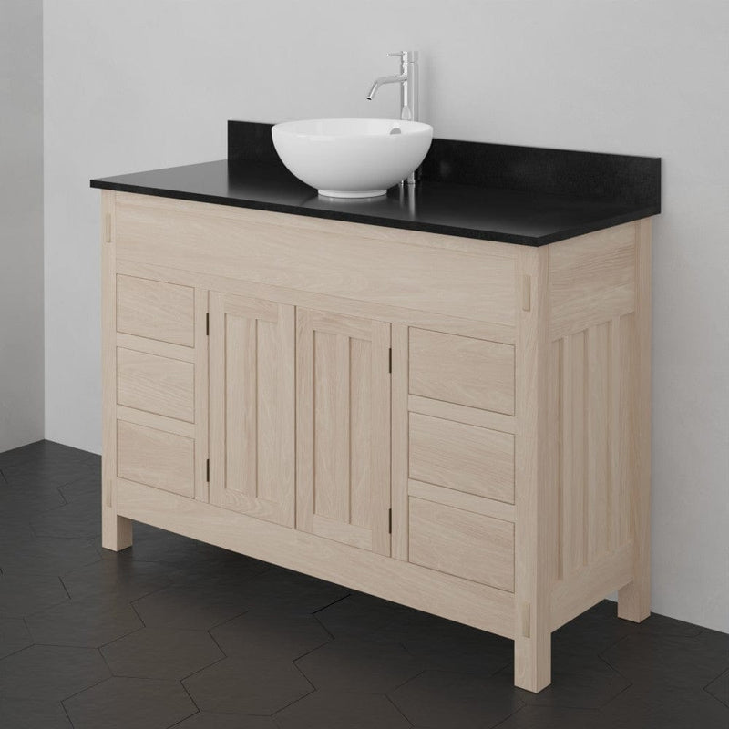 Magnus 138879 48" Narrow Mission 6 Drawer Unfinished Red Oak Vanity for Vessel Sink - 34" Height