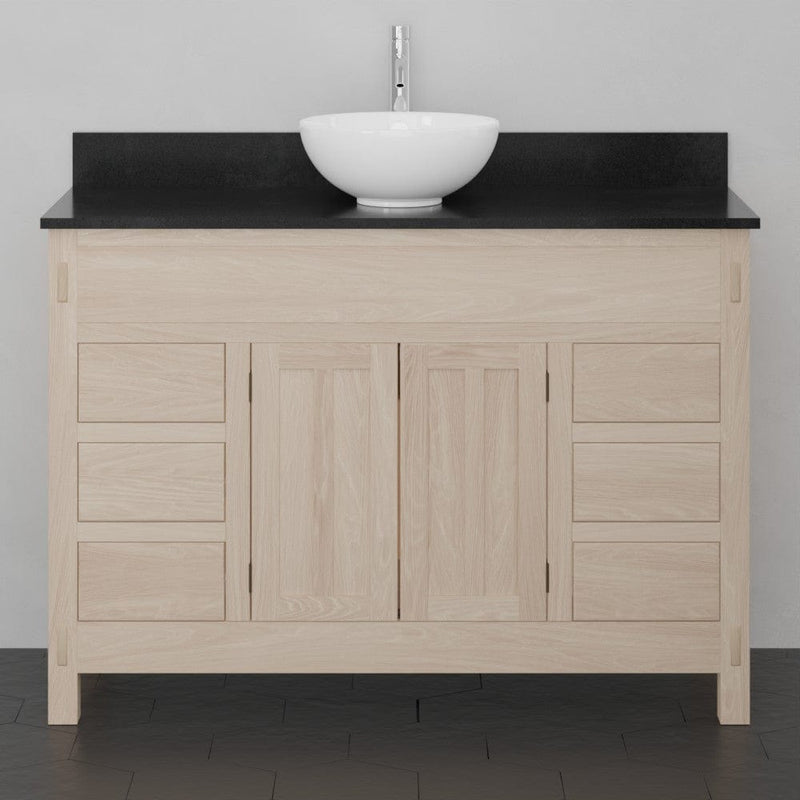 Magnus 138879 48" Narrow Mission 6 Drawer Unfinished Red Oak Vanity for Vessel Sink - 34" Height
