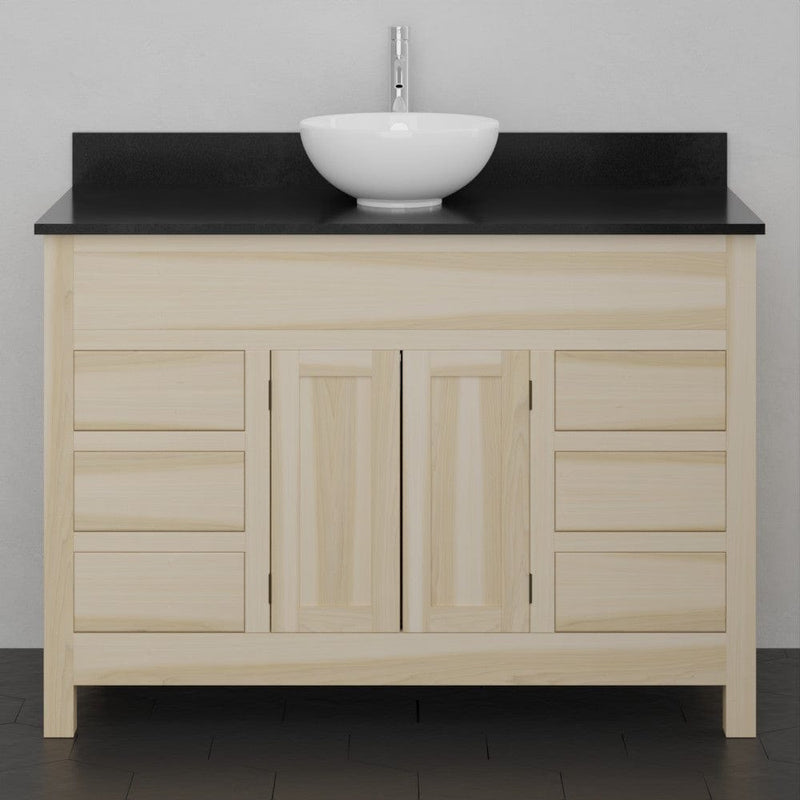 Magnus 156812 48" Unpainted Shaker Style Poplar Wood Vanity for Vessel Sink - 34" Height