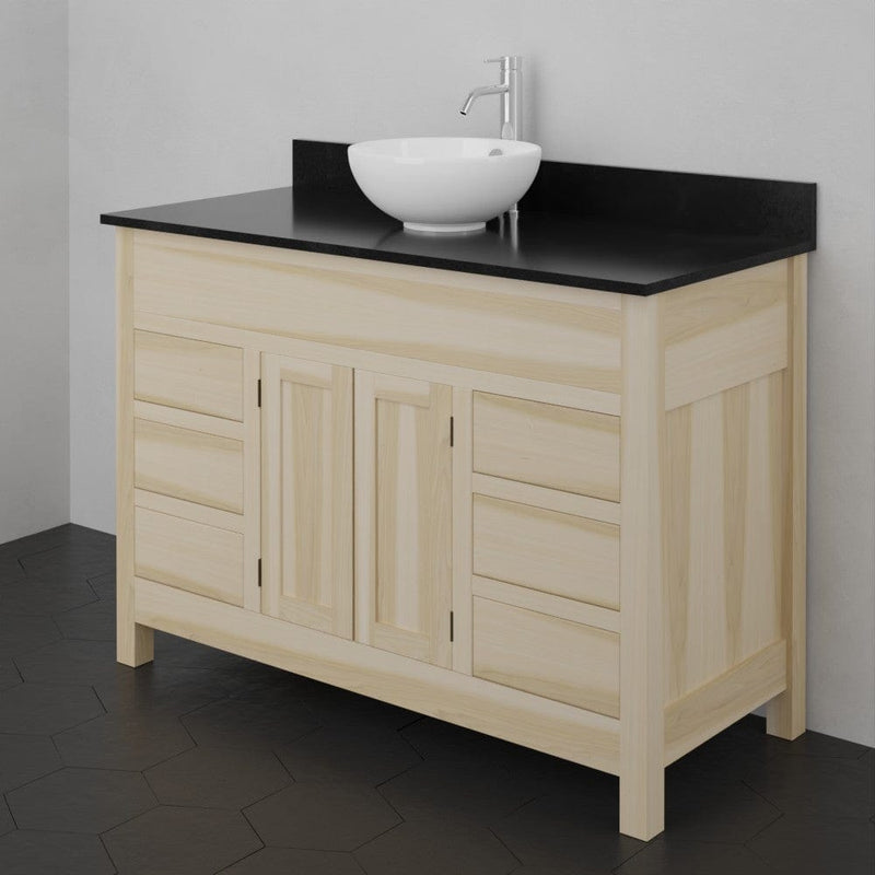 Magnus 156812 48" Unpainted Shaker Style Poplar Wood Vanity for Vessel Sink - 34" Height