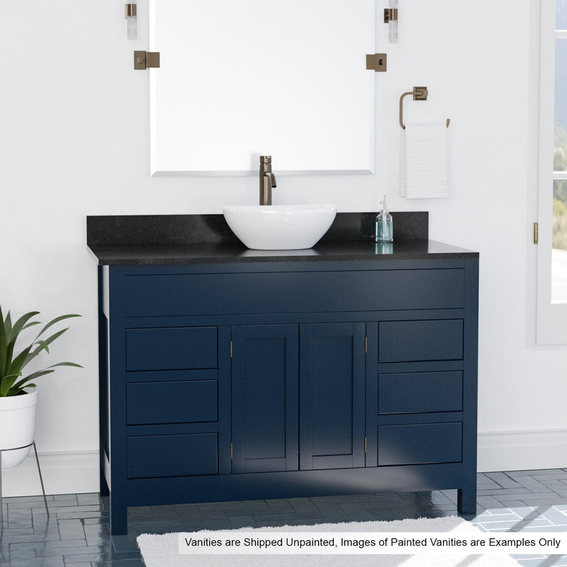 Magnus 156812 48" Unpainted Shaker Style Poplar Wood Vanity for Vessel Sink - 34" Height