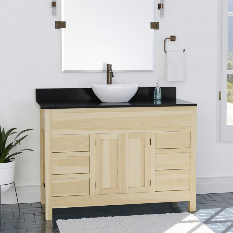 Magnus 156812 48" Unpainted Shaker Style Poplar Wood Vanity for Vessel Sink - 34" Height