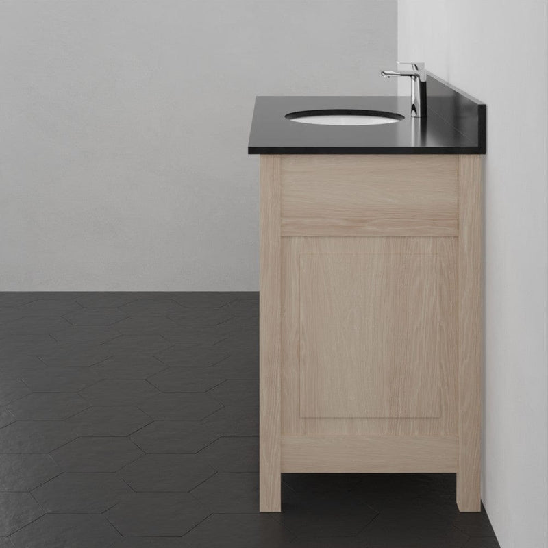 Magnus 148485 48" Vippis Unfinished 6 Drawer Red Oak Raised Panel Vanity for Undermount Sink - 34" Height