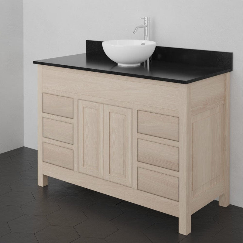 Magnus 148505 48" Vippis Unfinished 6 Drawer Red Oak Raised Panel Vanity for Vessel Sink - 34" Height