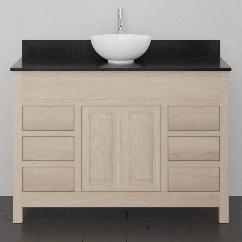 Magnus 148505 48" Vippis Unfinished 6 Drawer Red Oak Raised Panel Vanity for Vessel Sink - 34" Height