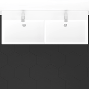 48" Wanchen Fireclay Double-Bowl Console Bathroom Sink with Steel Stand