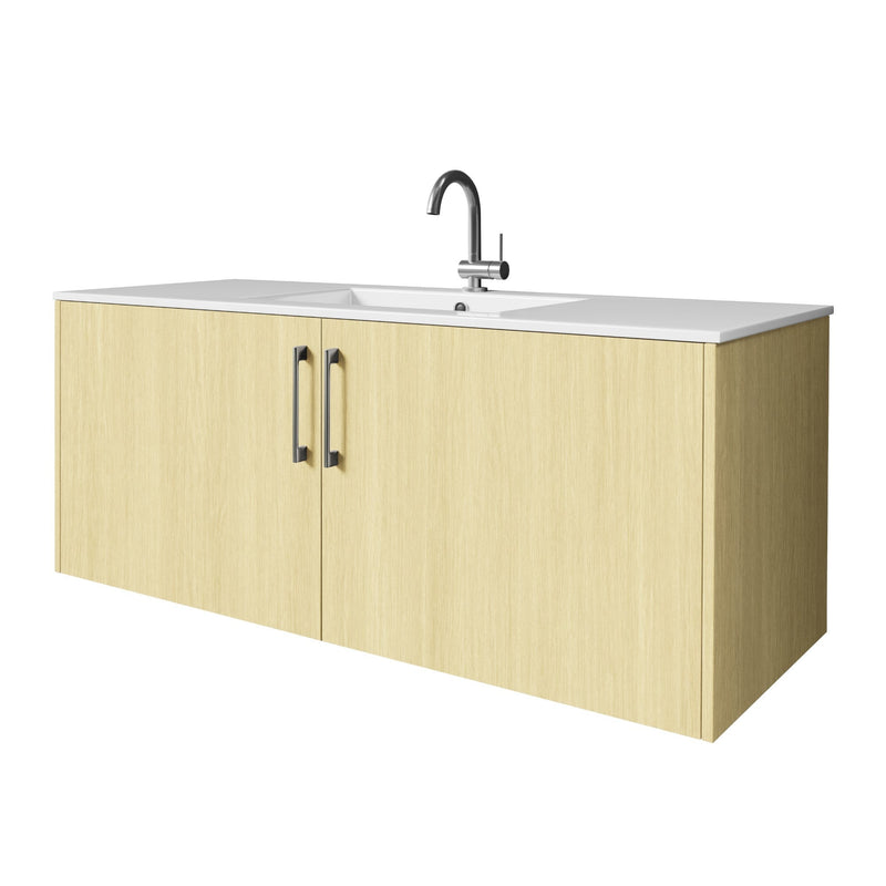 Cutler FV BK LAGO48 Bekka 48" Wall Mount Single Sink Cultured Marble Top Modern Bathroom Vanity - Lago