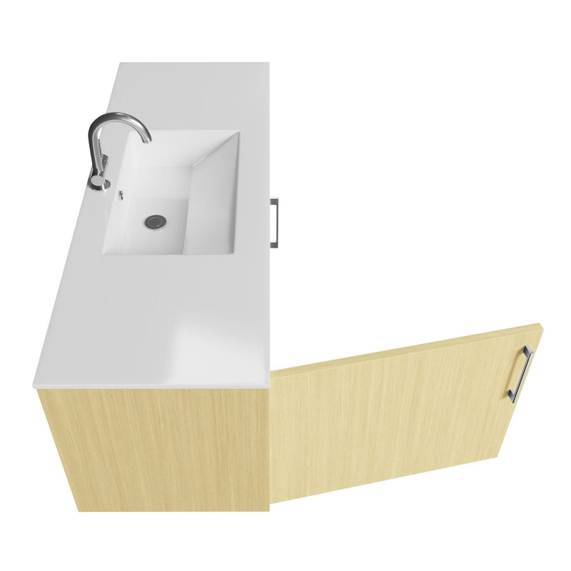 Cutler FV BK LAGO48 Bekka 48" Wall Mount Single Sink Cultured Marble Top Modern Bathroom Vanity - Lago
