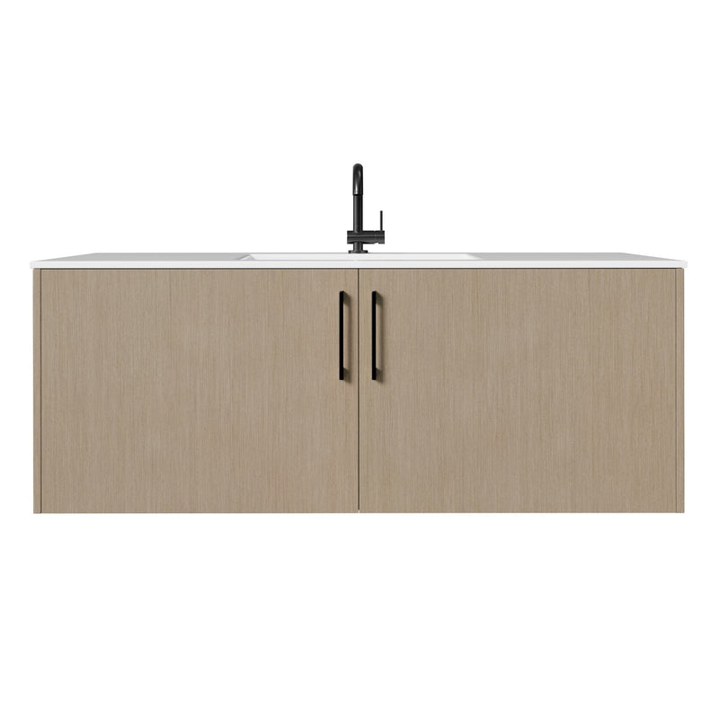 Cutler FV BK FLAVIA48 Bekka 48" Wall Mount Single Sink Cultured Marble Top Modern Bathroom Vanity - Flavia