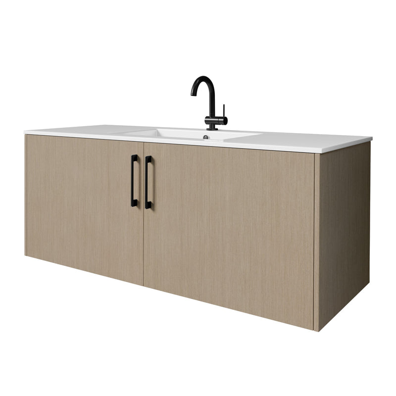 Cutler FV BK FLAVIA48 Bekka 48" Wall Mount Single Sink Cultured Marble Top Modern Bathroom Vanity - Flavia