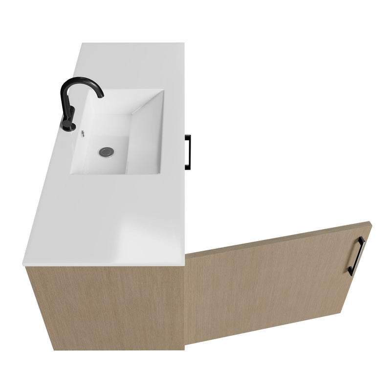 Cutler FV BK FLAVIA48 Bekka 48" Wall Mount Single Sink Cultured Marble Top Modern Bathroom Vanity - Flavia