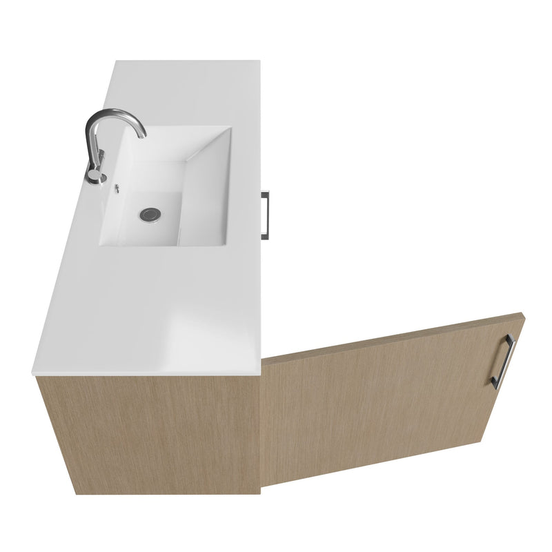 Cutler FV BK FLAVIA48 Bekka 48" Wall Mount Single Sink Cultured Marble Top Modern Bathroom Vanity - Flavia