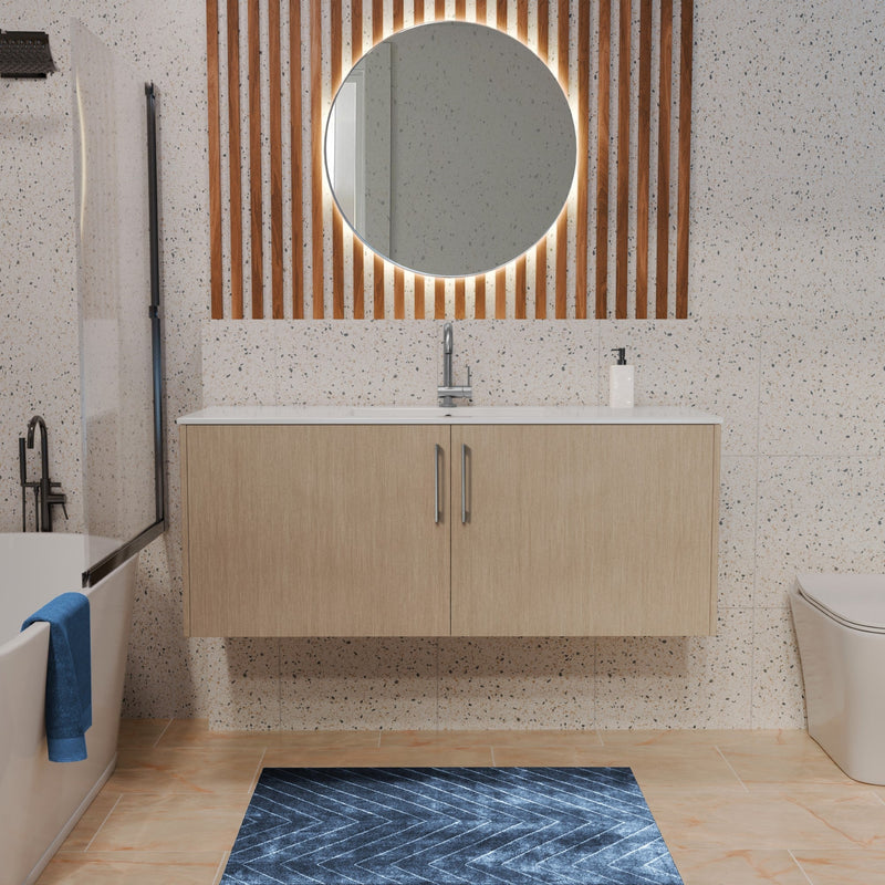 Cutler FV BK FLAVIA48 Bekka 48" Wall Mount Single Sink Cultured Marble Top Modern Bathroom Vanity - Flavia
